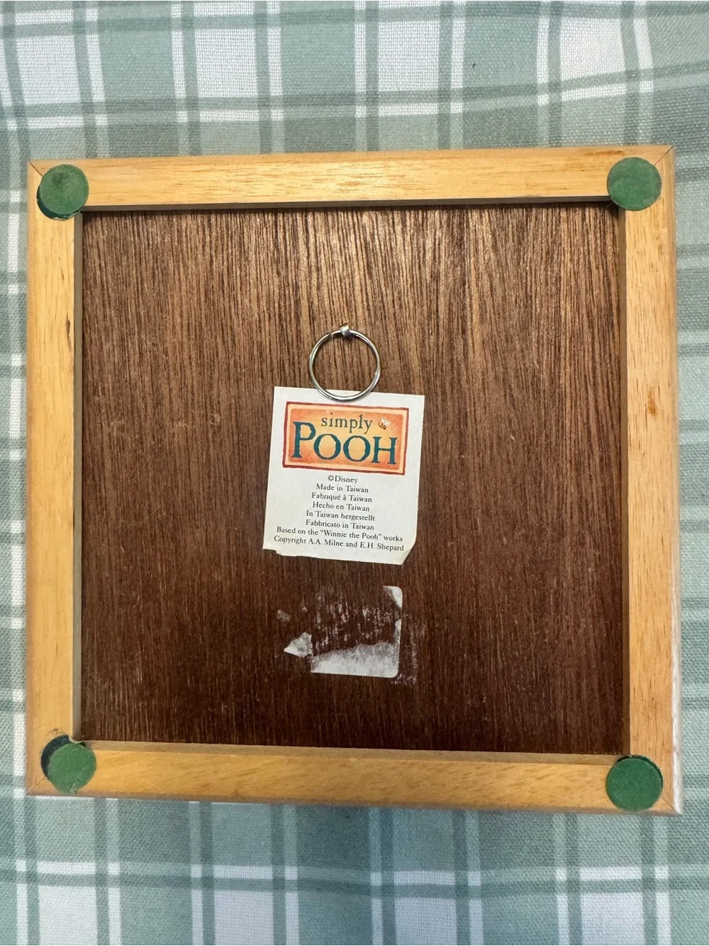 Vintage 90s Disney Simply Pooh Winnie the Pooh Ceramic Tile Trivet Wall Plaque